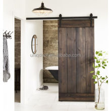 Stain Grade Mahogany Solid Wood DIY Bathroom Barn Door Models With Hanging Sliding Track System